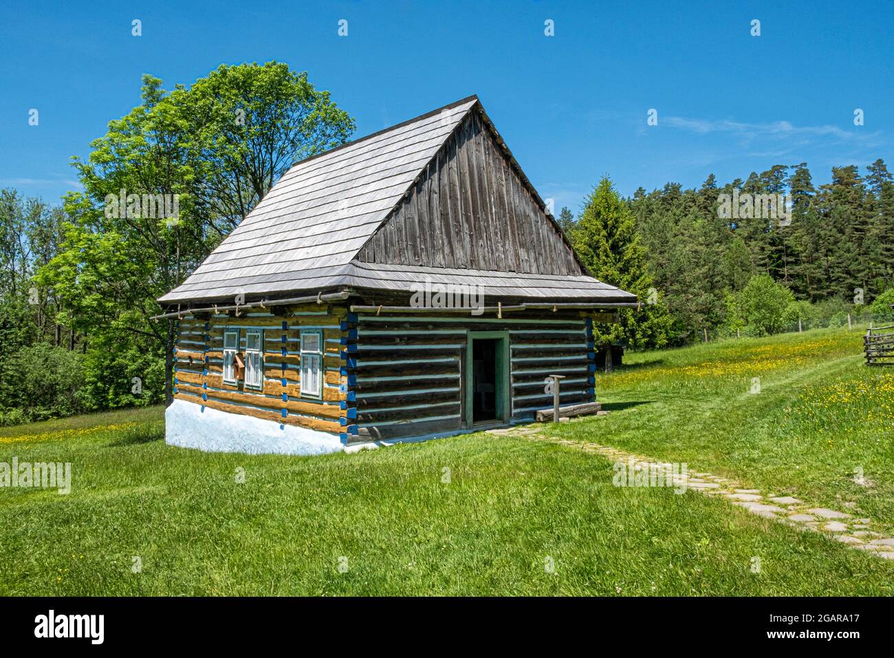 Open-air museum in Stara Lubovna, Slovak republic. Architectural theme. Stock Photo