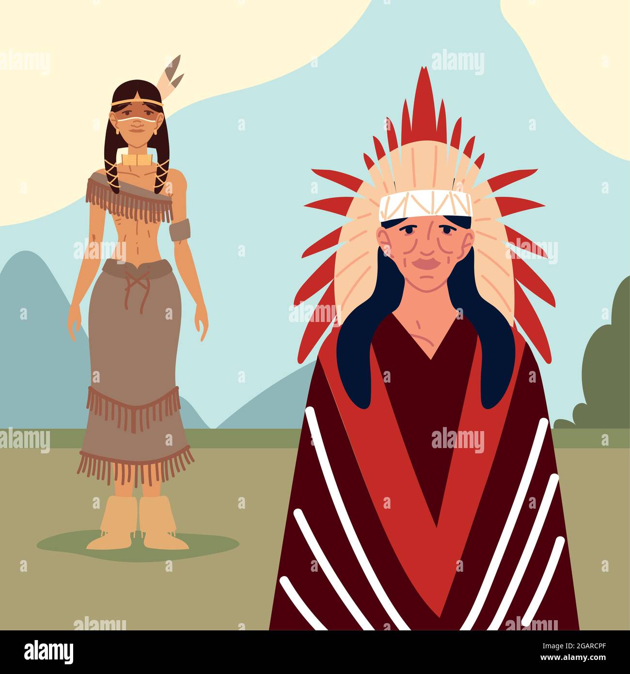 indigenous female portrait Stock Vector Image & Art - Alamy