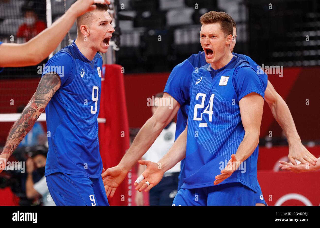 Tokyo 2020 Olympics - Volleyball - Men's Pool B - The Russian Olympic  Committee v Tunisia - Ariake Arena, Tokyo,