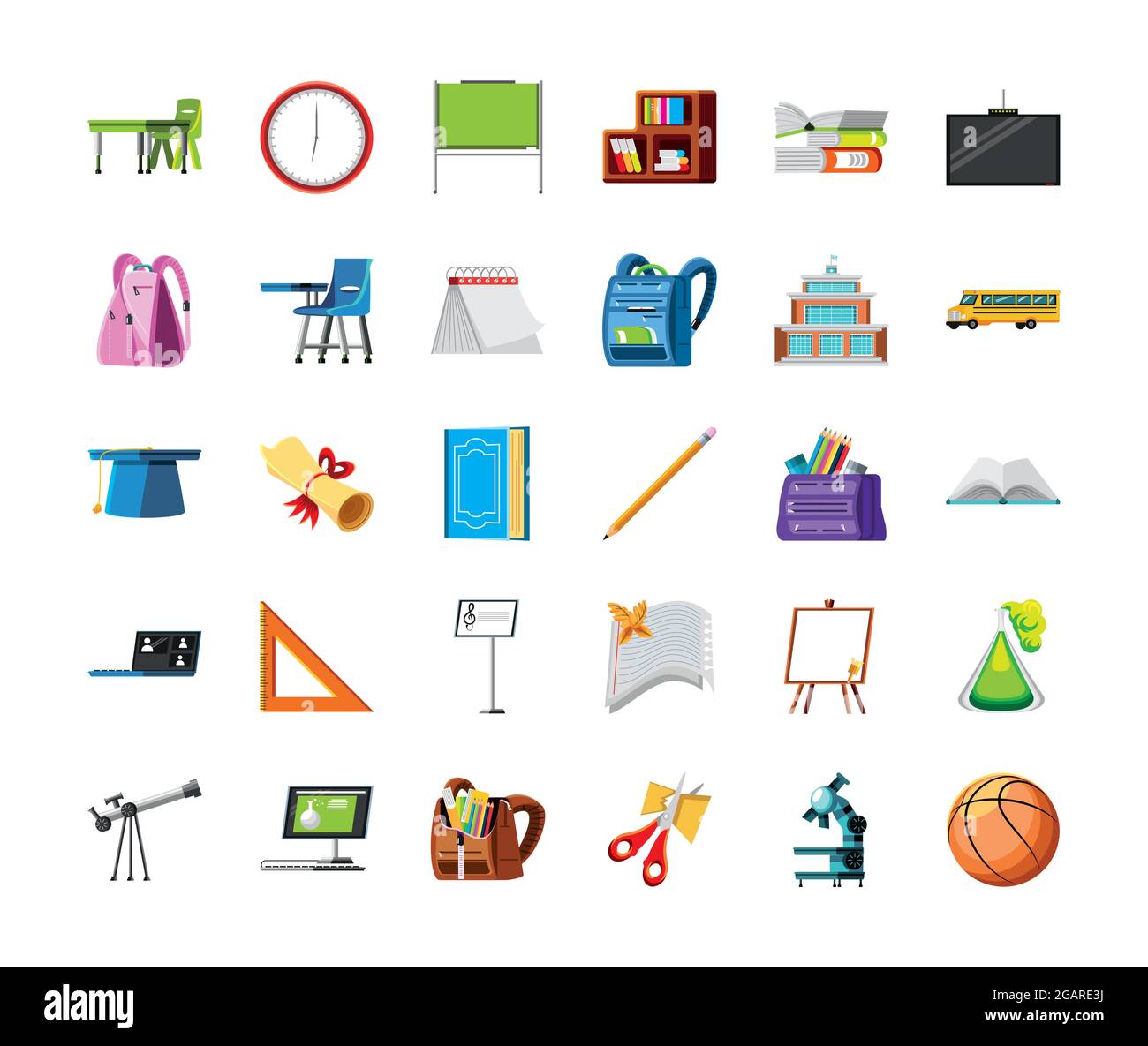 icons set supplies school Stock Vector Image & Art - Alamy