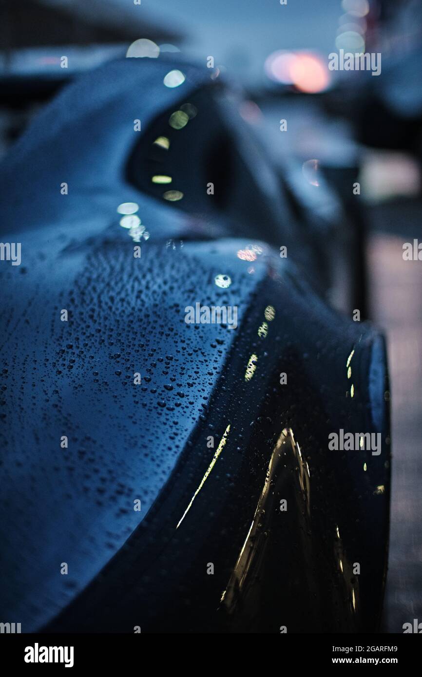 Towcester, Northamptonshire, UK. 31st July, 2021. Detailed photo of rain drops on a Chevron B8 during The Classic Motor Racing Festival at Silverstone Circuit (Photo by Gergo Toth / Alamy Live News) Stock Photo