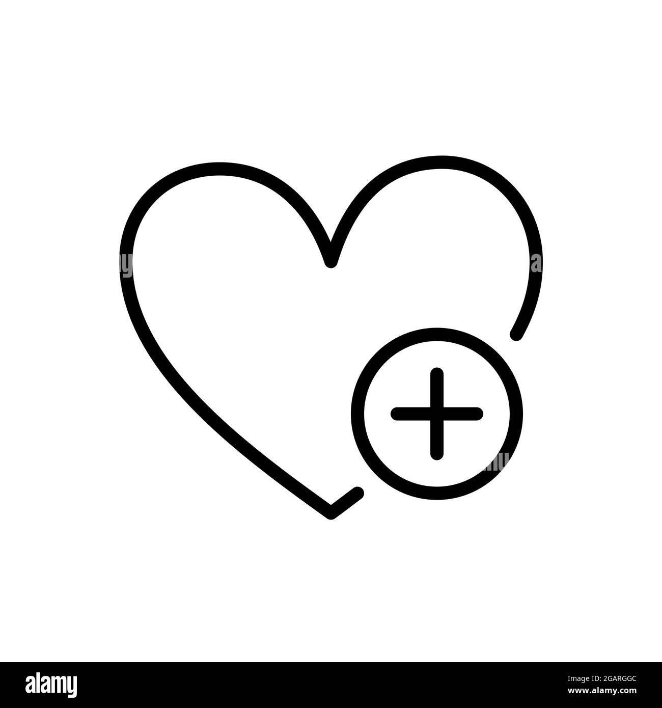 Wish list icon. Heart with plus. Wishlist icon. Add to Favorites. Vector  illustration isolated on white background. Editable stroke Stock Vector  Image & Art - Alamy