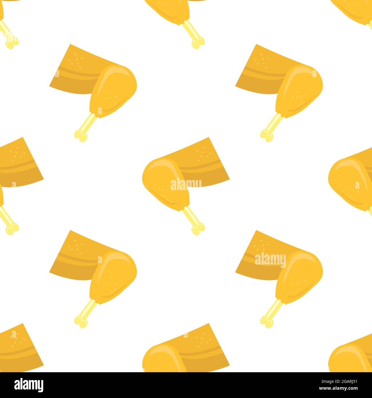 Chicken Legs Seamless Pattern Isolated on White Background Stock Vector