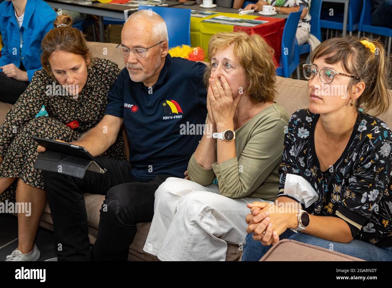 Belgian Sailor Emma Plasschaert's sister Katrien Plasschaert, father