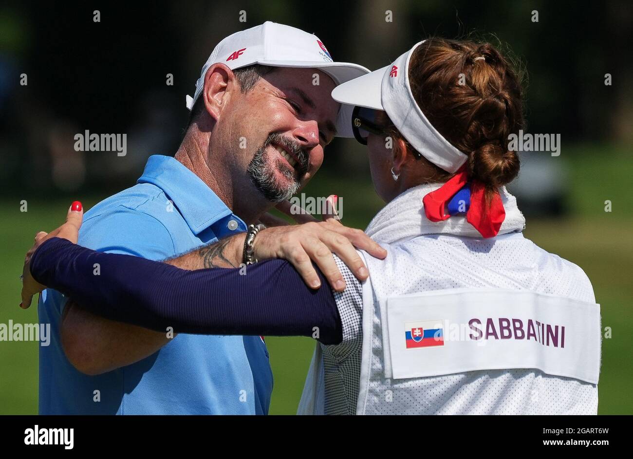 Saitama Japan 1st Aug 21 Rory Sabbatini Of Slovakia L Celebrates With His Wife Martina Sabbatini After The Men S Individual Stroke Play Round 4 Golf Match At Tokyo Olympics In Saitama Saitama Japan 1st Aug 21 Rory Sabbatini Of Slovakia L Celebrates With His Wife Martina Sabbatini After The Men S Individual Stroke Play Round 4 Golf Match At Tokyo Olympics In Saitama