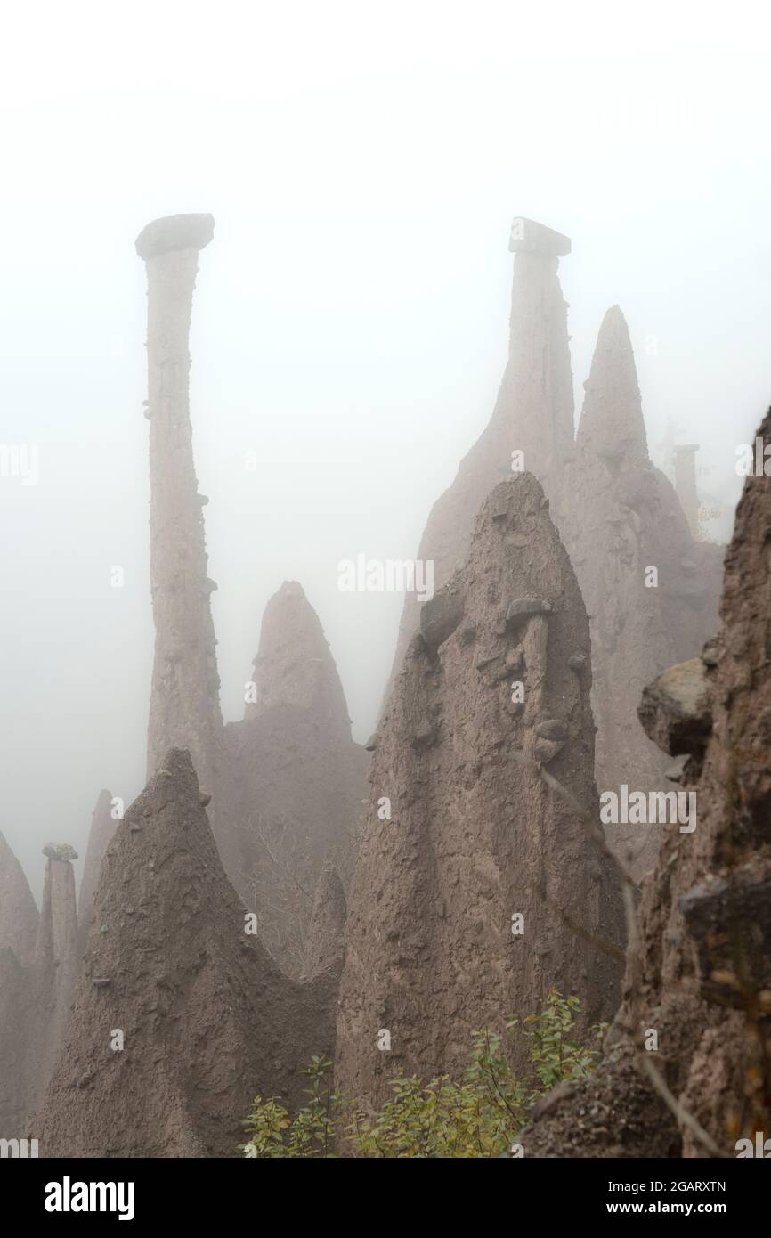 Earth Pyramids Ritten Winter Earth pyramids hi-res stock photography and images - Alamy