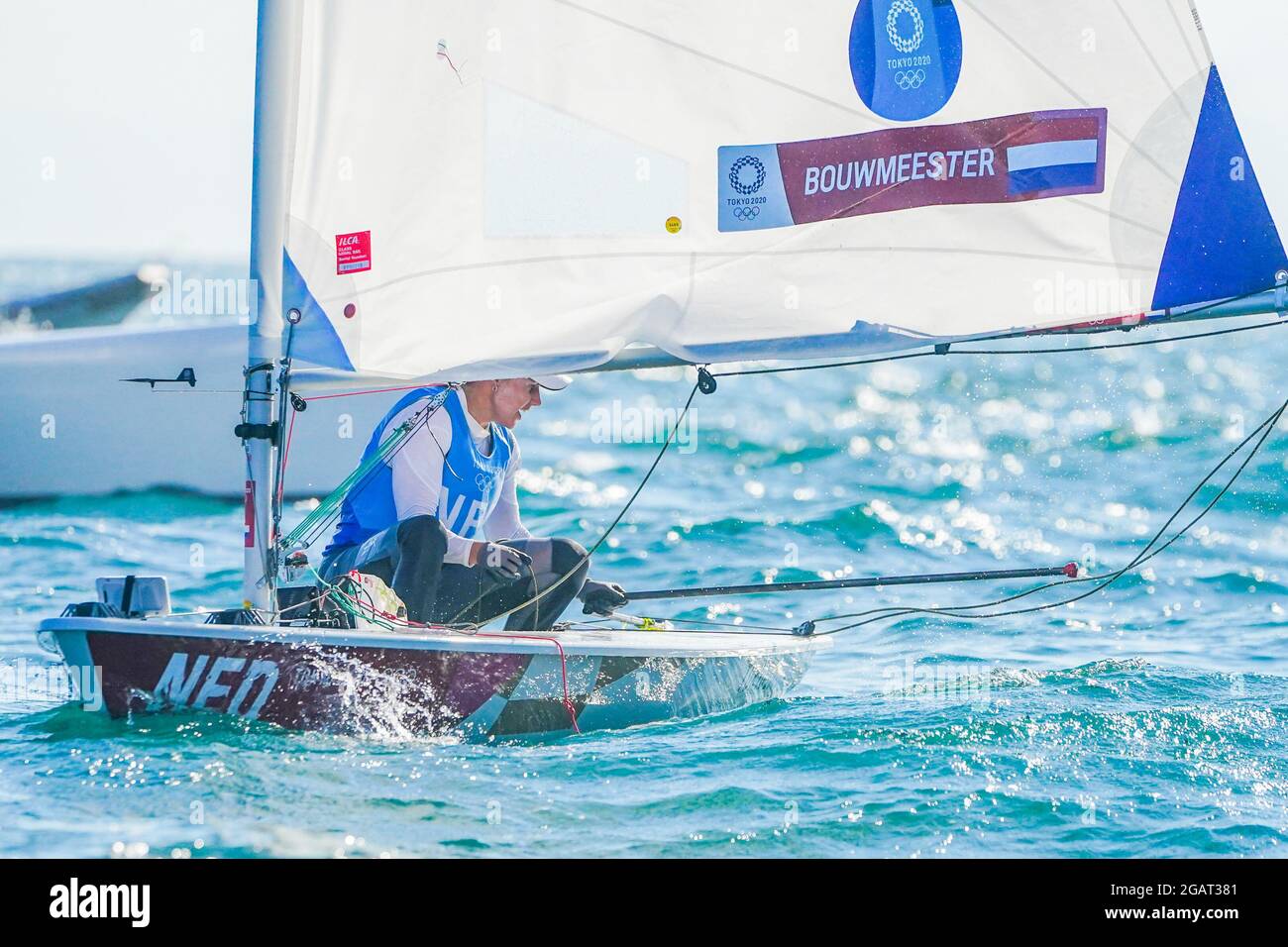 TOKYO, JAPAN - AUGUST 1: Marit Bouwmeester of The Netherlands competing on Womans one person dinghy laser radial during the Tokyo 2020 Olympic Games at the Sagami on August 1, 2021 in Tokyo, Japan (Photo by Ronald Hoogendoorn/Orange Pictures) NOCNSF Credit: Orange Pics BV/Alamy Live News Stock Photo