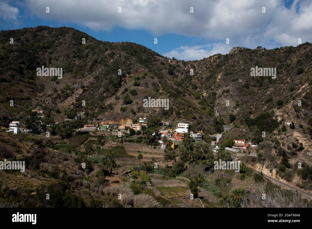 Banda de las Rosas is situated at the high end of Valle Hermoso at La Gomera in Canary Islands archipelago. Stock Photo