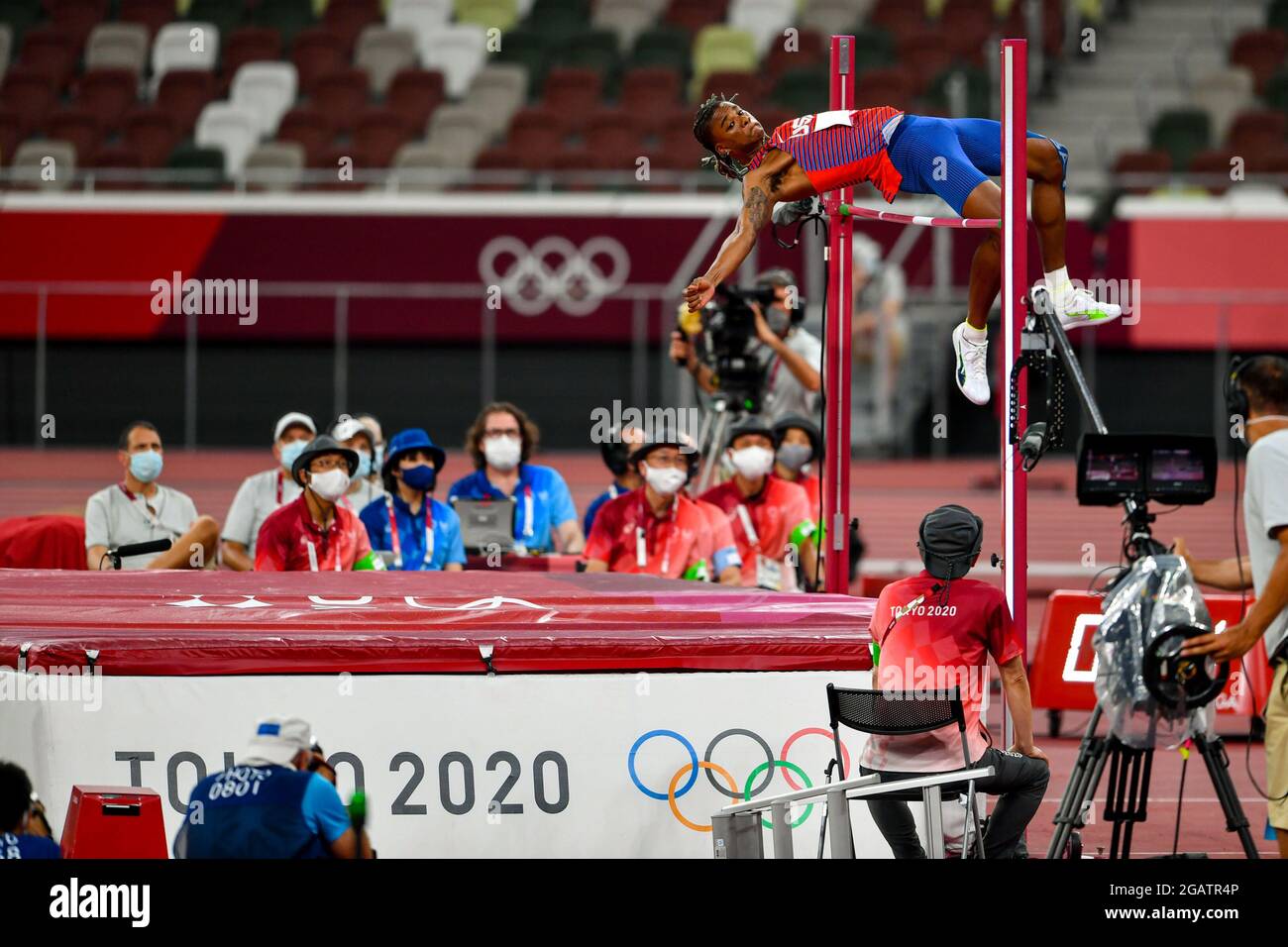 TOKYO, JAPAN - AUGUST 1: Juvaughn Harrison of United States of America competing on Men's High Jump Final during the Tokyo 2020 Olympic Games at the Olympic Stadium on August 1, 2021 in Tokyo, Japan (Photo by Andy Astfalck/Orange Pictures) Stock Photo