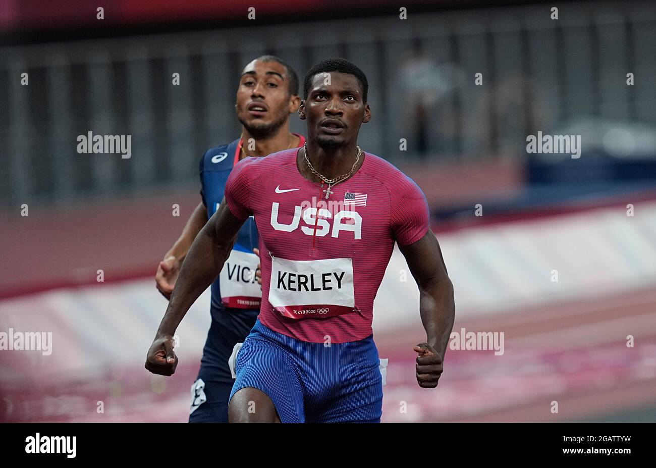 August 1, 2021 Fred Kerley during 100 meter for men at the Tokyo