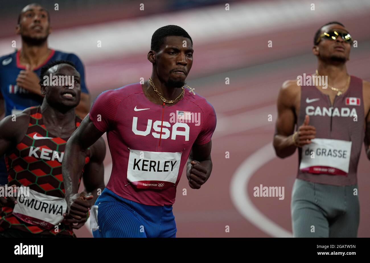 August 1, 2021 Fred Kerley during 100 meter for men at the Tokyo