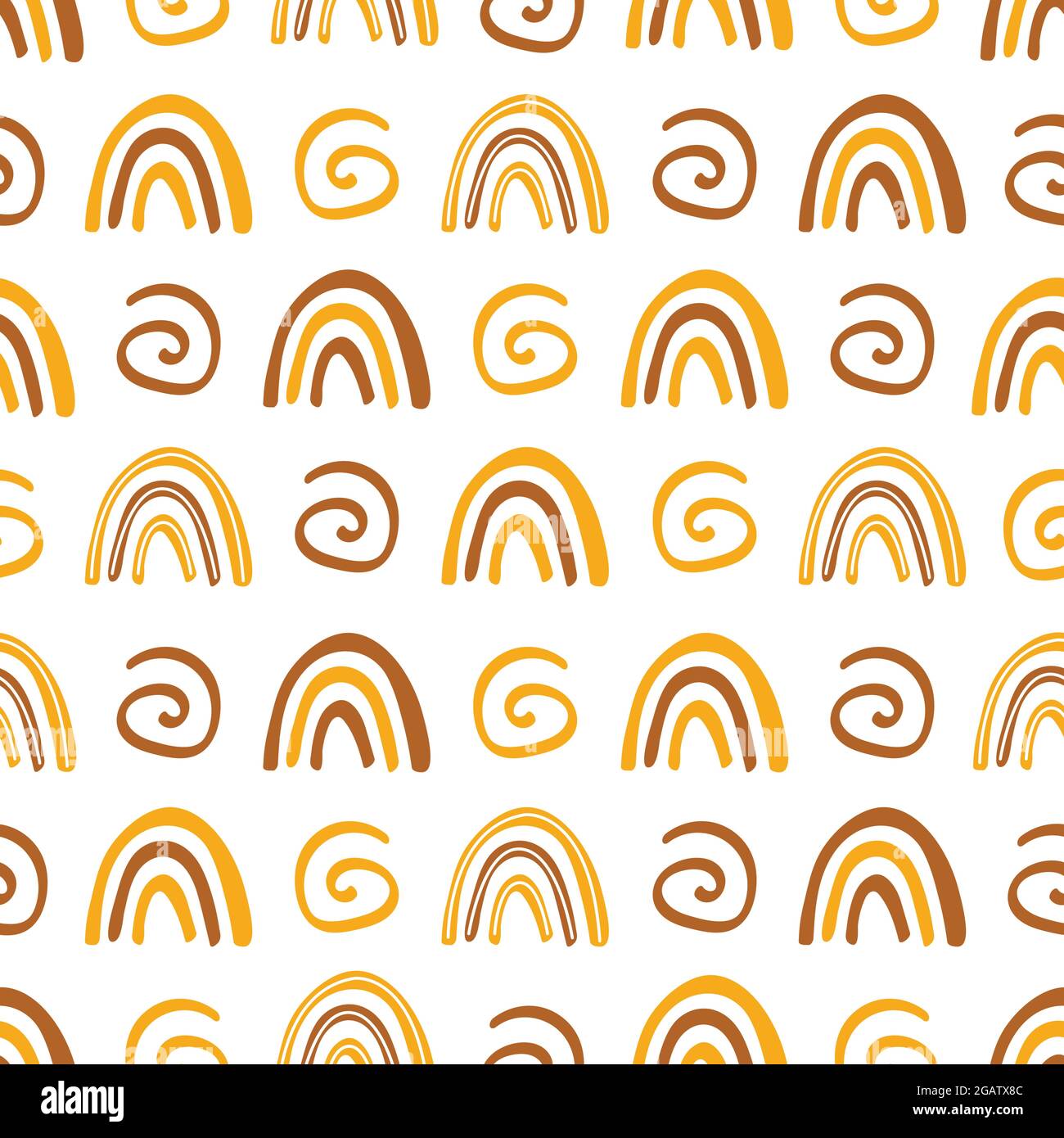 Seamless pattern with abstract rainbow. On white background. Vector ...