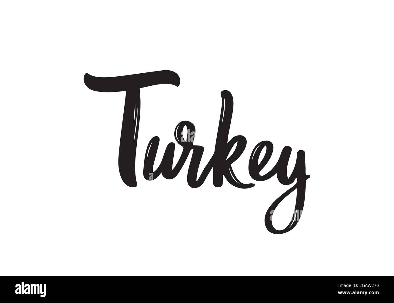 Turkey Lettering. Handwritten name of the country. Vector design