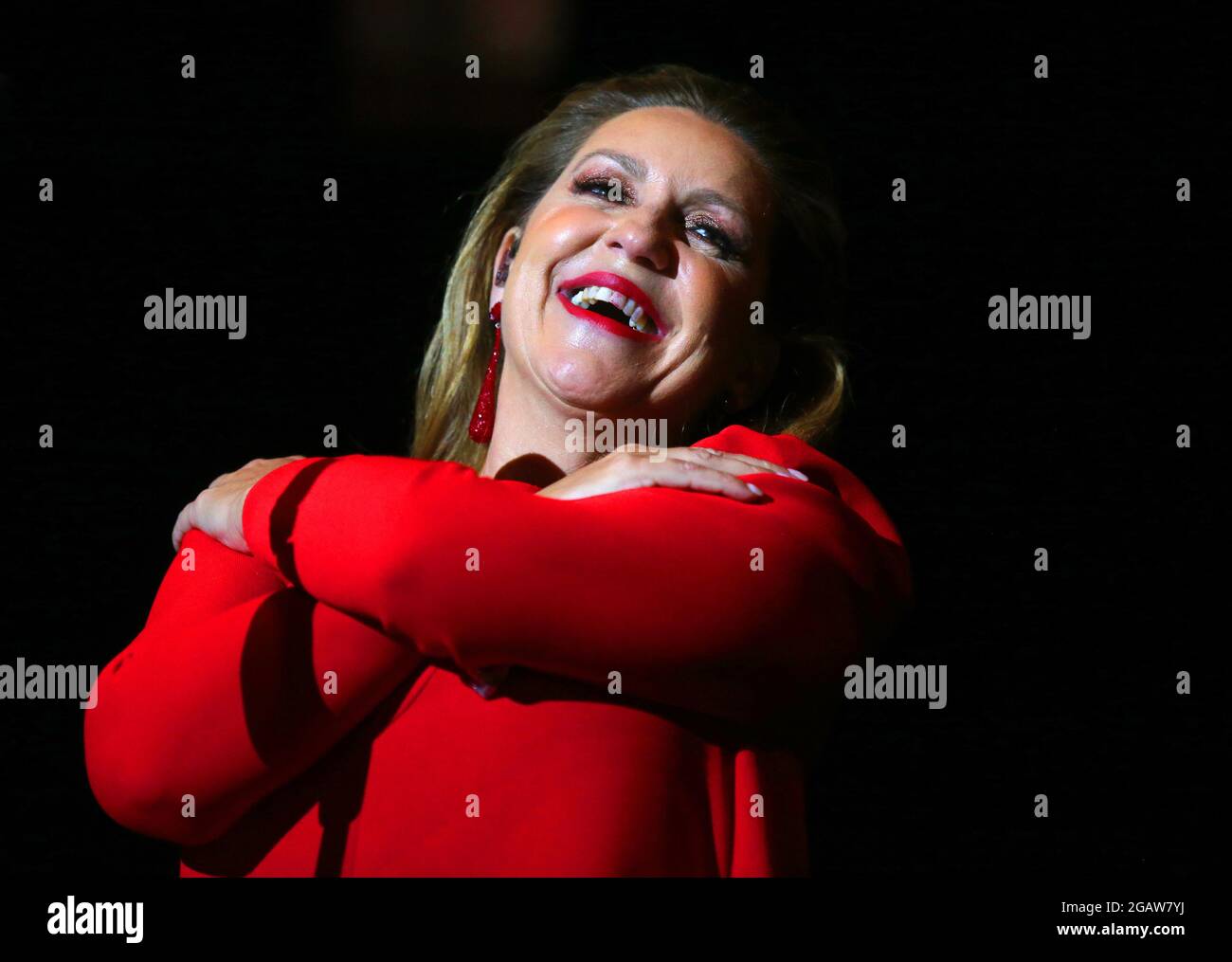 Madrid, Spain. 31st July, 2021. Spanish singer Niña Pastori performing