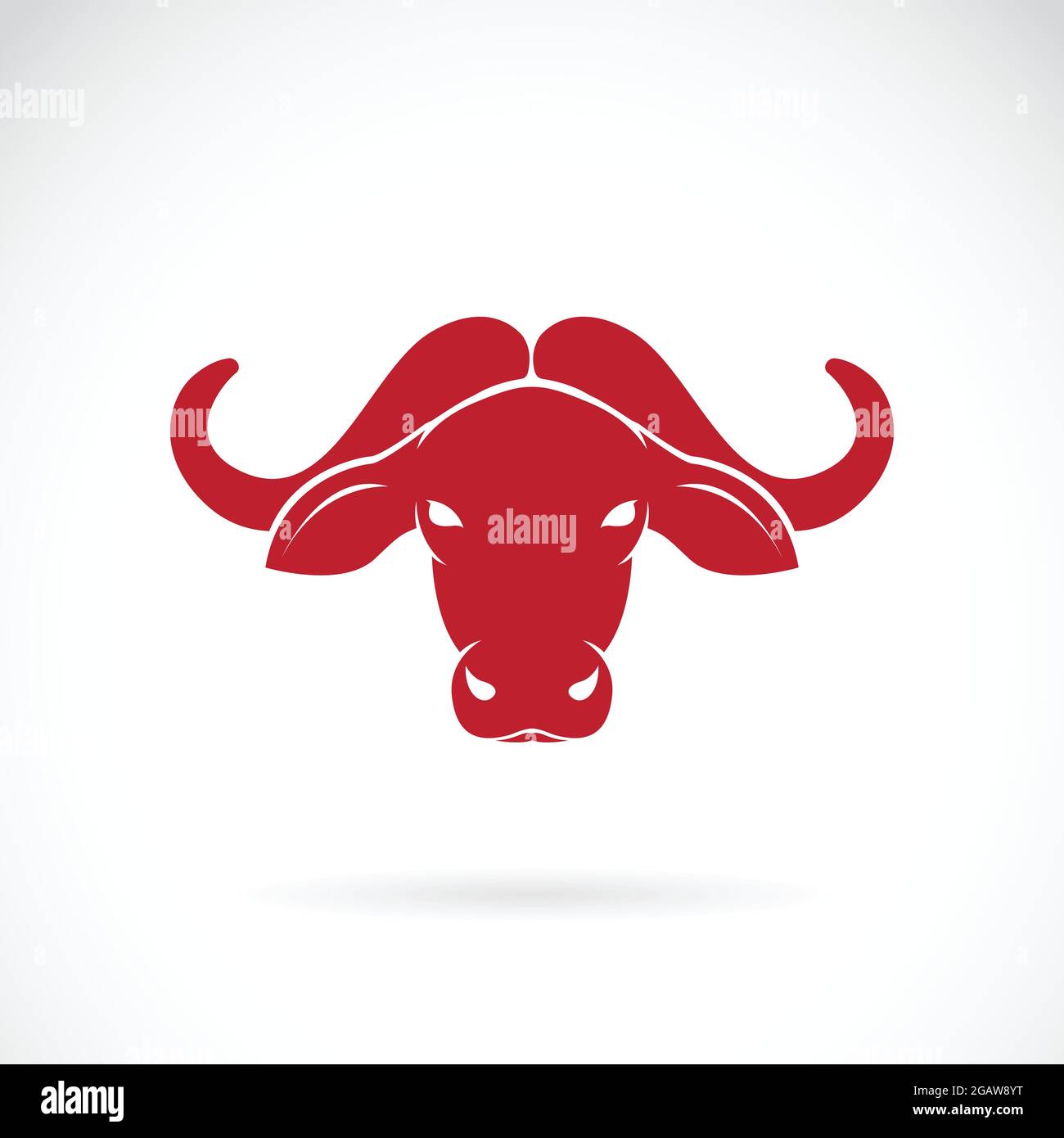 Vector image of an buffalo head on white background. Easy editable ...
