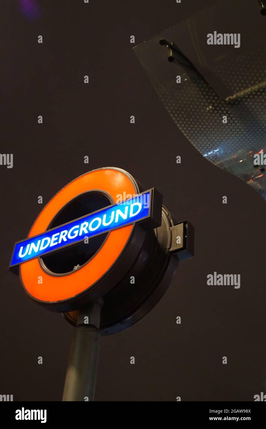 Underground sign in London - UK Stock Photo