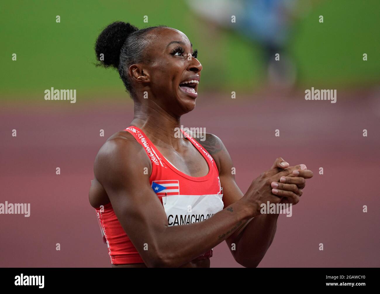 August 1, 2021 Jasmine CamachoQuinn during 100 meter hurdles for