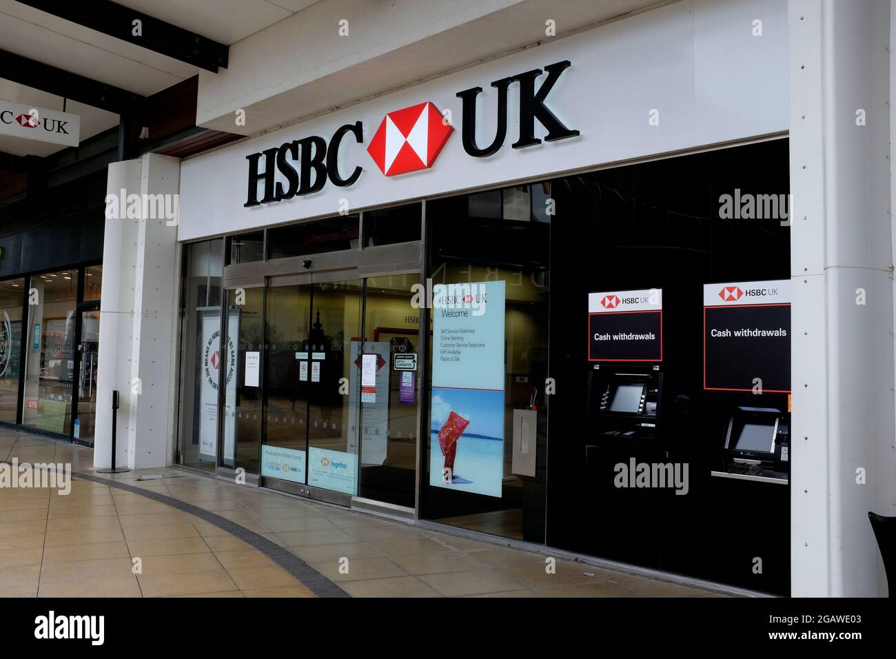 hsbc bank in westwood cross shopping centre east kent uk august 2021 Stock Photo