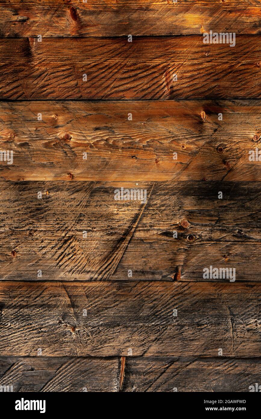 Wooden Rustic texture or background. Aged wood wall and boards Stock Photo