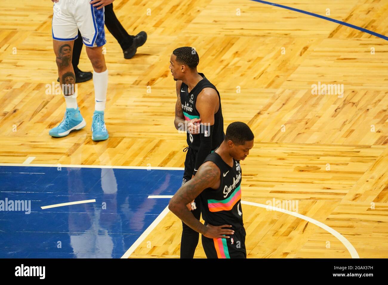 Orlando, Florida, USA, April 12, 2021, San Antonio Spurs face the