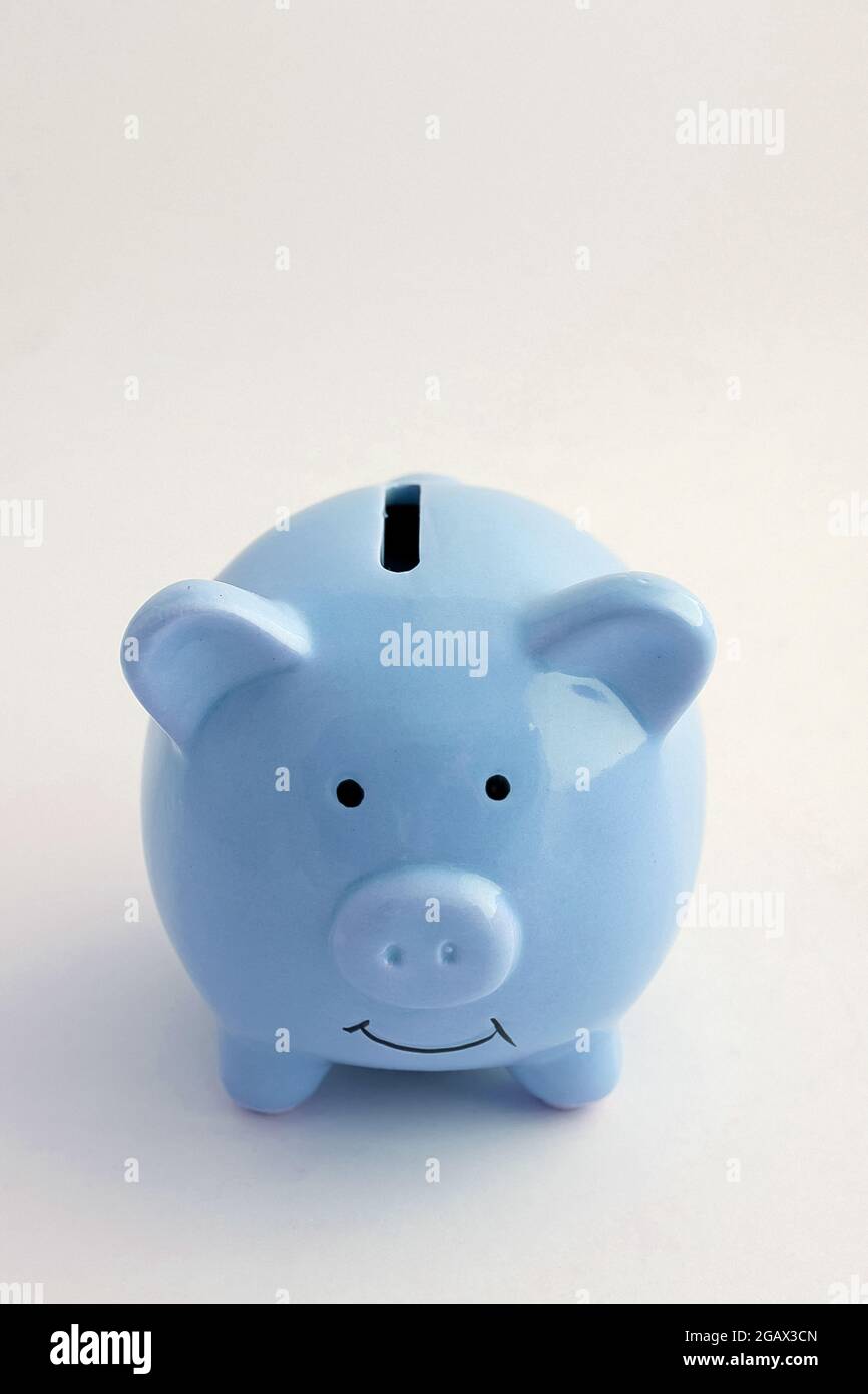 The Golden Pig piggy bank on white background Stock Photo - Alamy