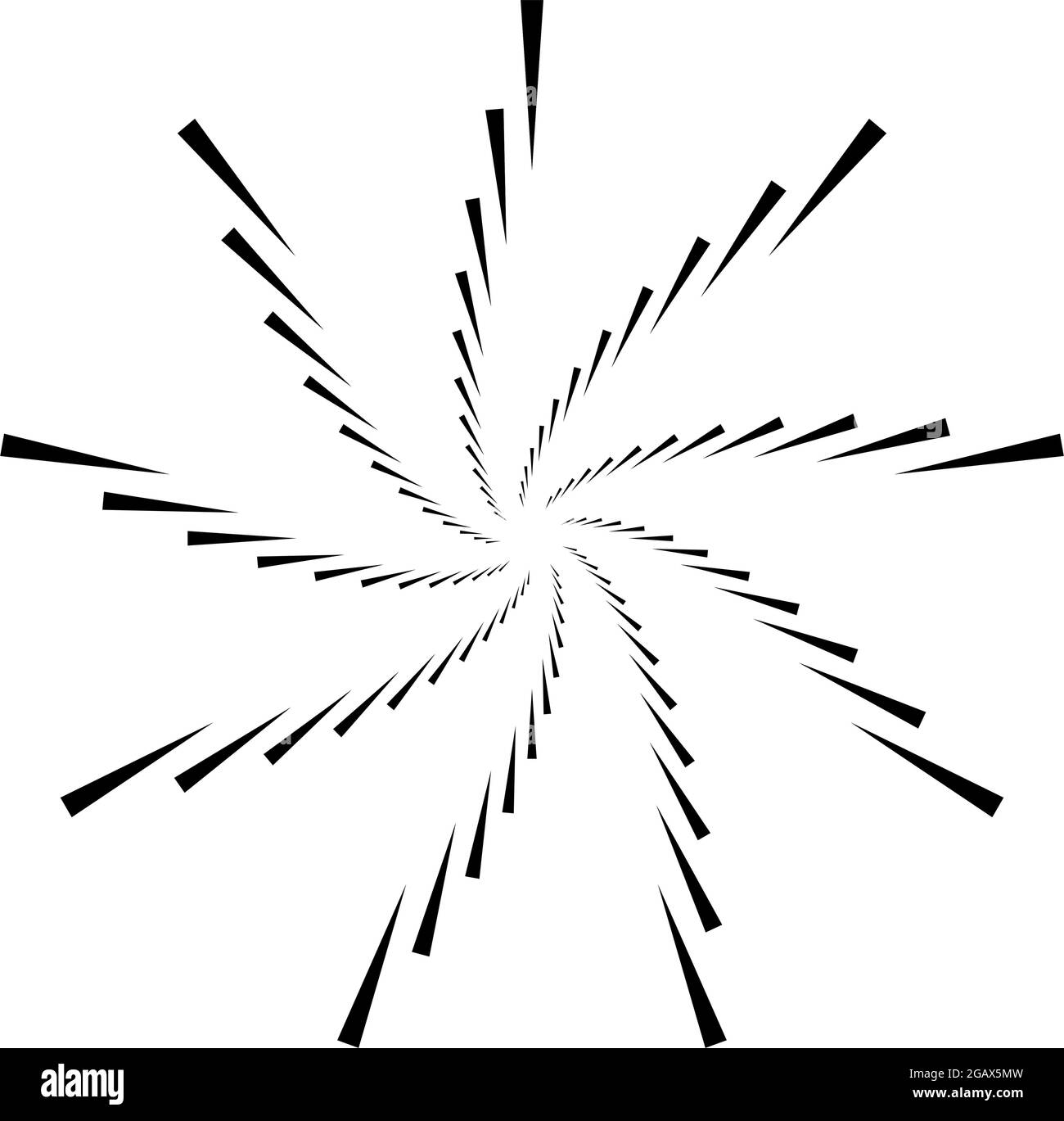 Radial, concentric, circular triangles shape, design element, icon ...