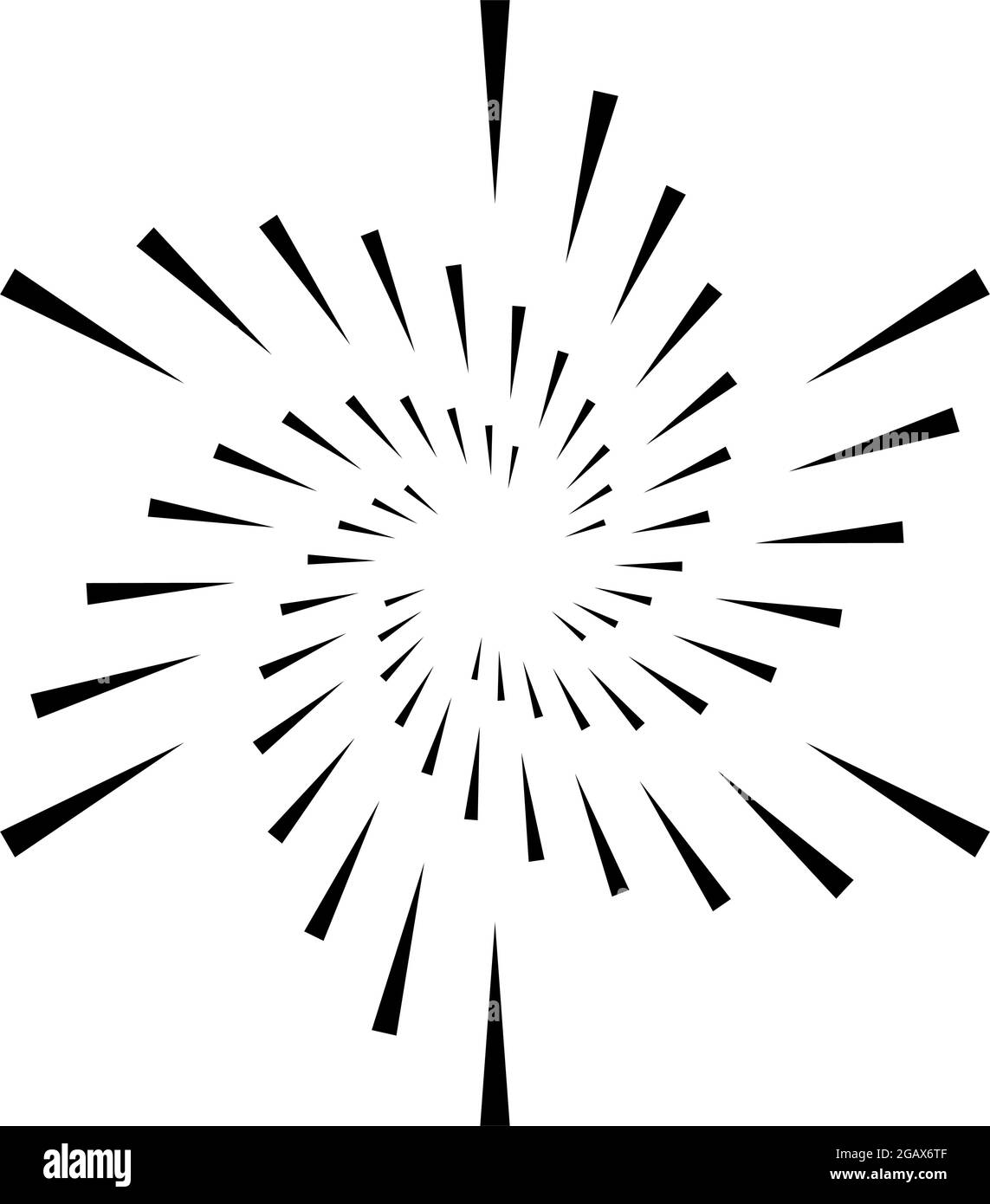 Radial, concentric, circular triangles shape, design element, icon ...