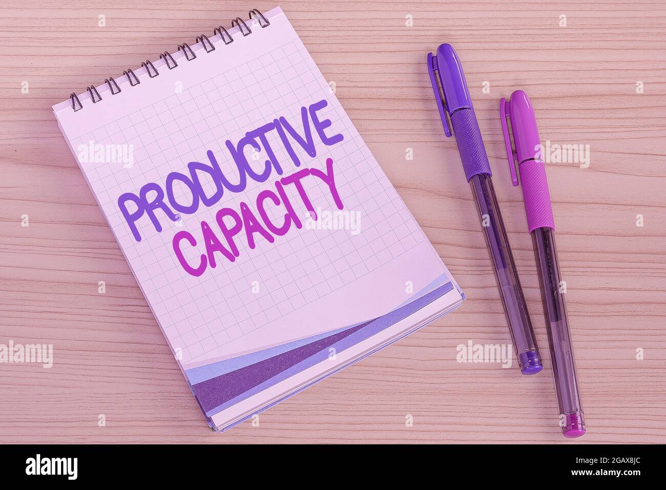 Sign displaying Productive Capacity, Concept meaning the maximum