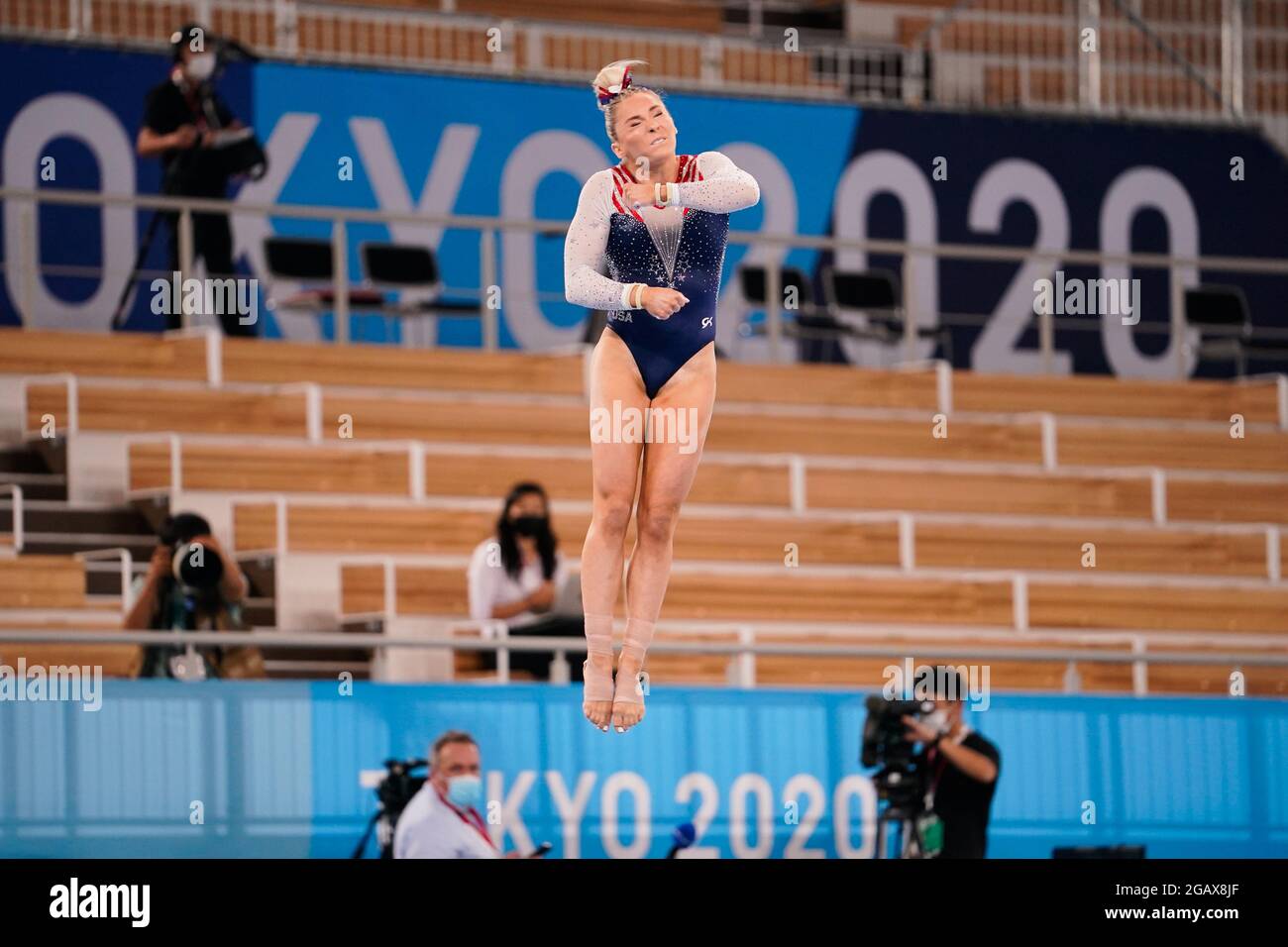 Tokyo, Japan. 1st Aug, 2021. Mykayla Skinner (USA) Gymnastics - Artistic : Women's Vault Final during the Tokyo 2020 Olympic Games at the Ariake Gymnastics Centre in Tokyo, Japan . Credit: Kohei Maruyama/AFLO/Alamy Live News Stock Photo