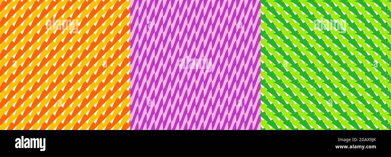 Set of 3 seamlessly repeatable, repetitive geometric pattern ...