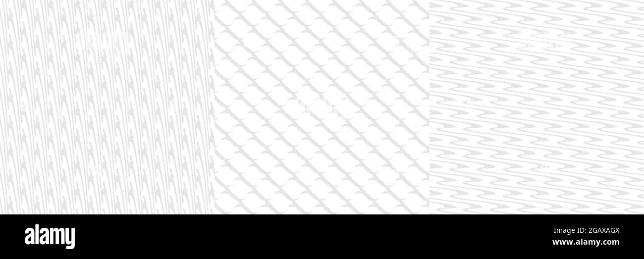 Set of 3 seamlessly repeatable, repetitive geometric pattern ...