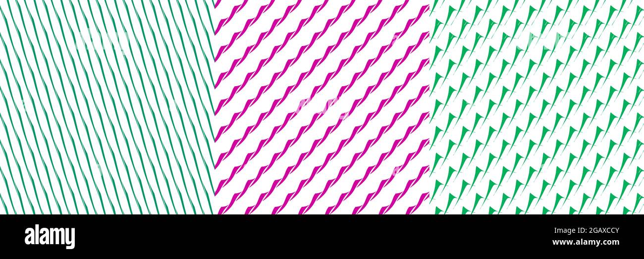 Set of 3 seamlessly repeatable, repetitive geometric pattern ...
