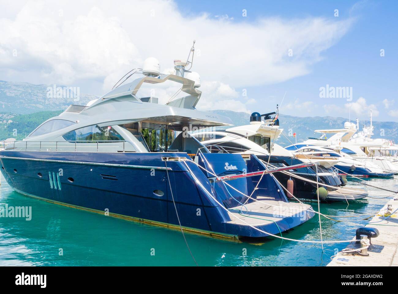 Yachts, Dukley Marina, Budva, Montenegro, Europe Stock Photo