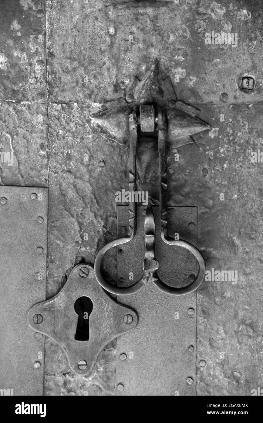 doorknob,old lock,iron Stock Photo