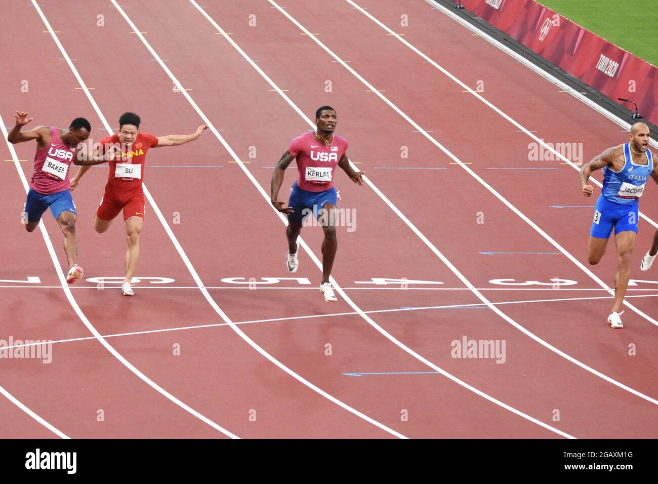 Ronnie Baker (USA), Bingtian Su (CHN), Fred Kerley (USA), Lamont