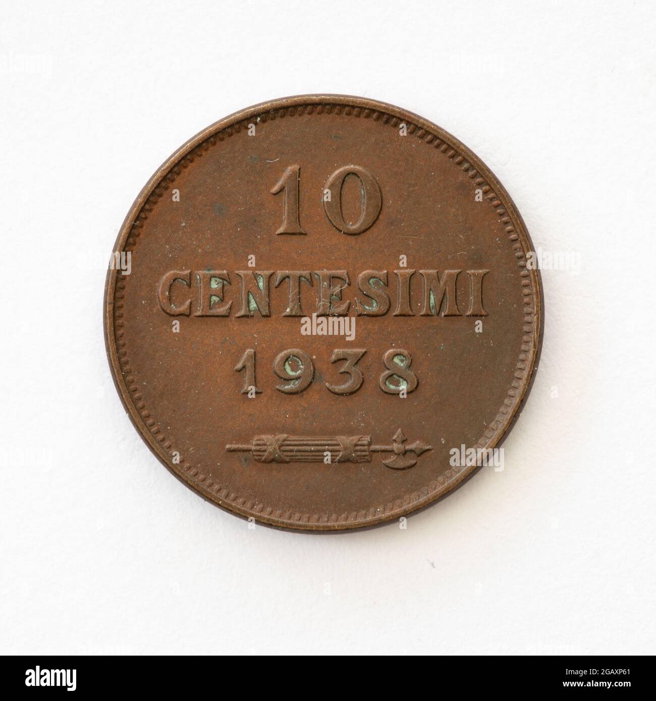 San Marino 10 Centesimi Coin -1938 Stock Photo