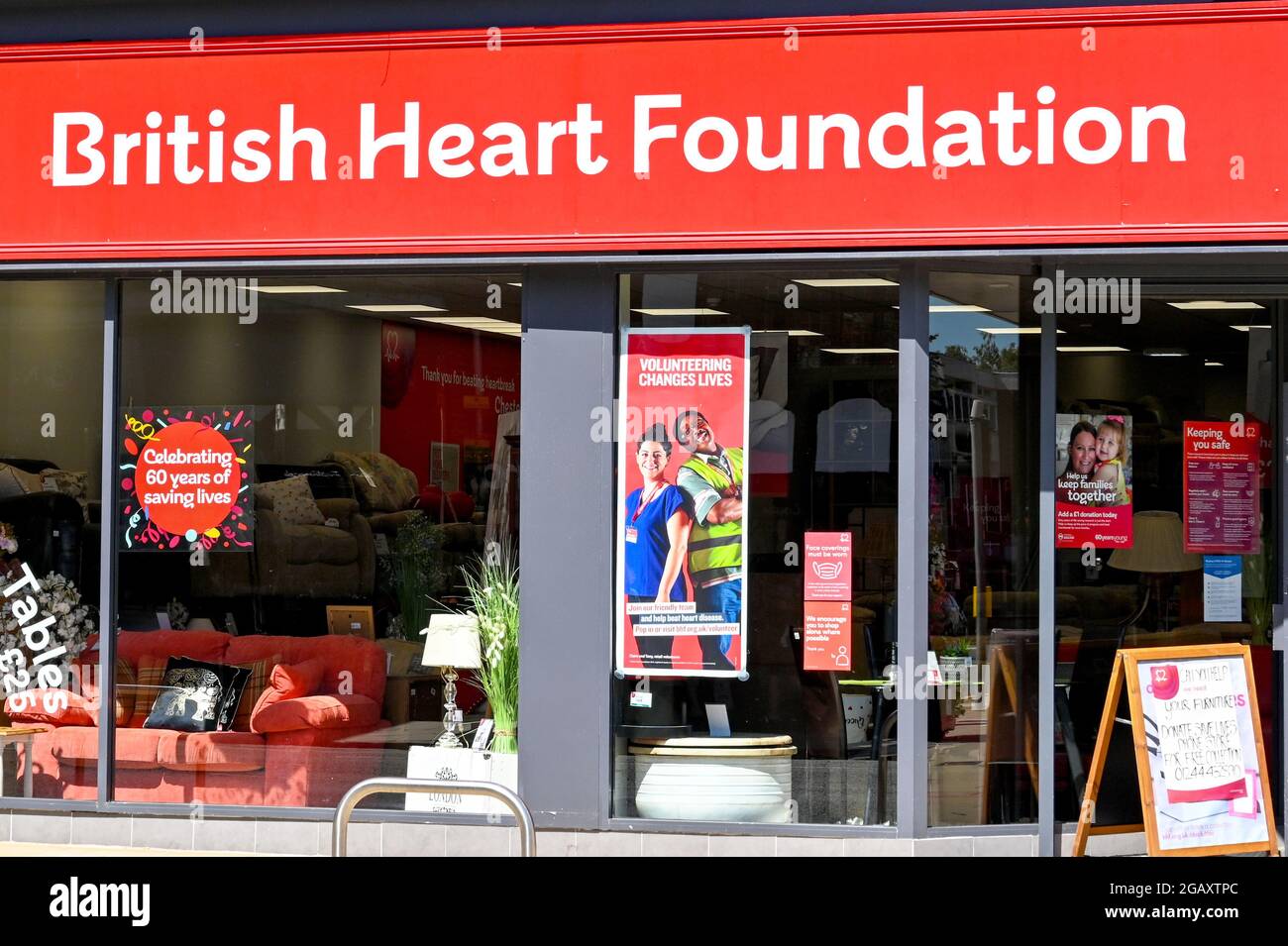 Chester, Cheshire, England July 2021 Sign on the front of the