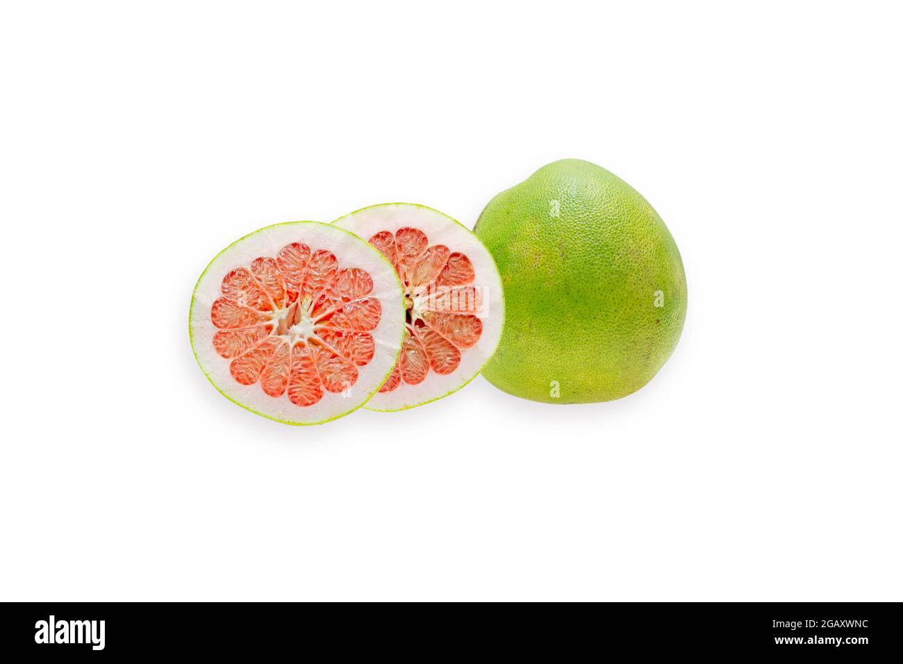 Citrus fruit with cut isolated on white with clipping path Stock Photo