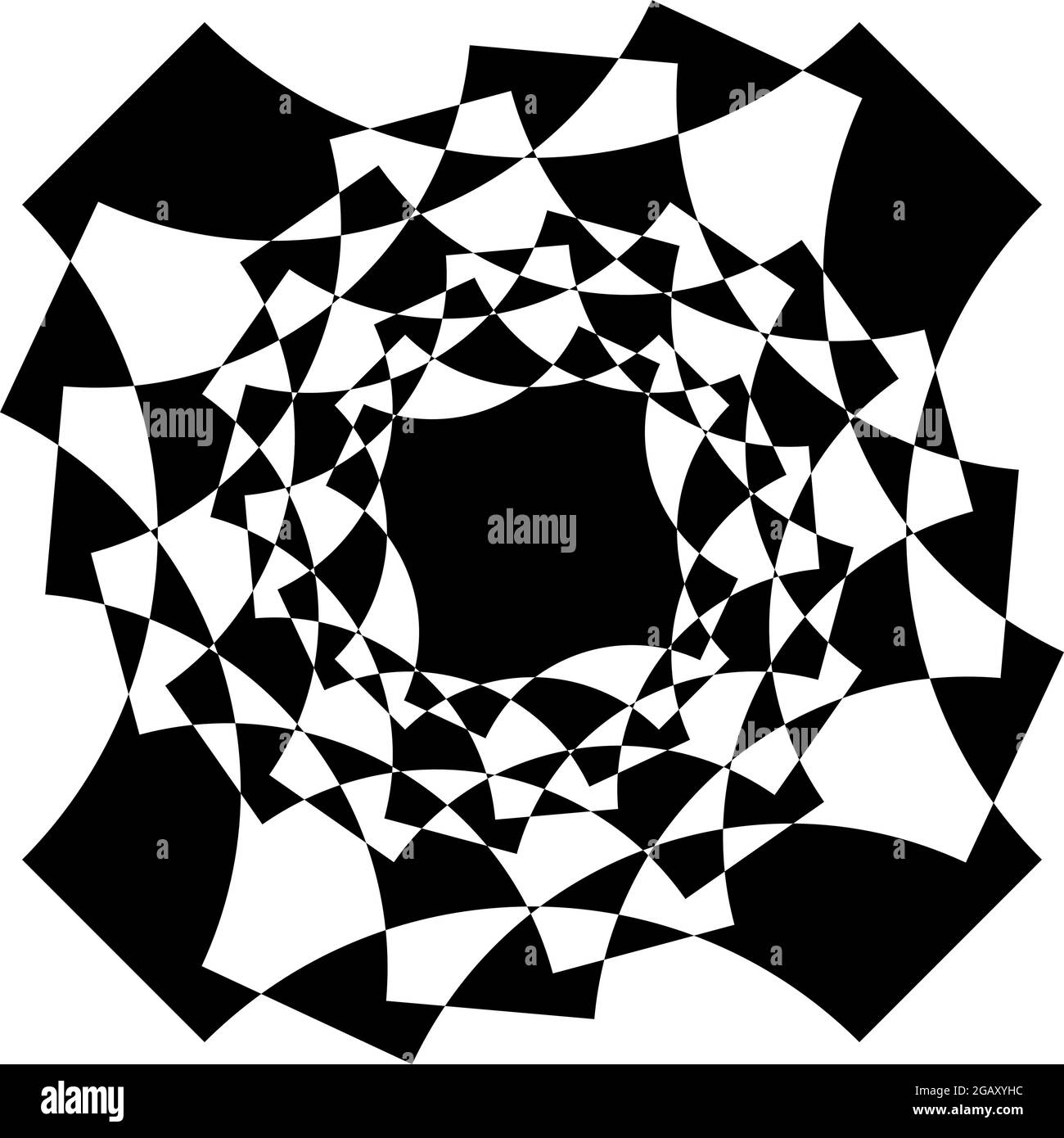 Optical, visual art illustration. Spiral, vortex, helix, swirl and