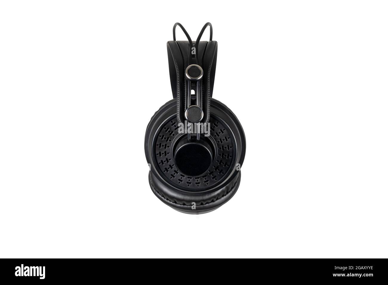 black Wireless headphones isolated on white background Stock Photo - Alamy