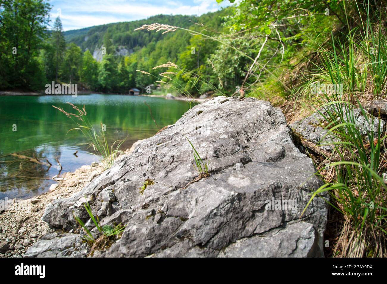 Großer Ödsee, mountain lake (Grünau im Almtal, Upper Austria) Stock Photo
