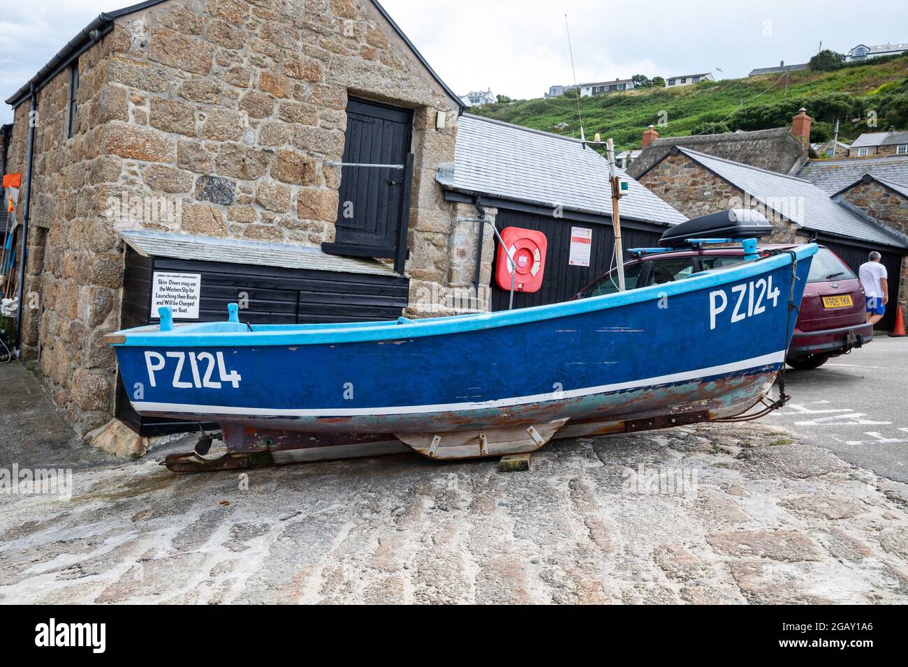 Boats on the slipway in Sennen Cove, Cornwall,UK Stock Photo - Alamy