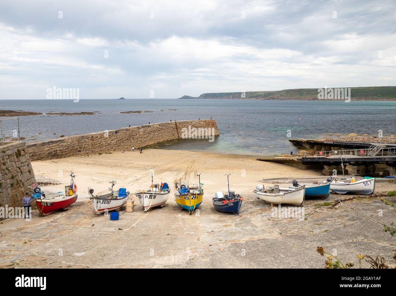 Boats on the slipway in Sennen Cove, Cornwall,UK Stock Photo - Alamy