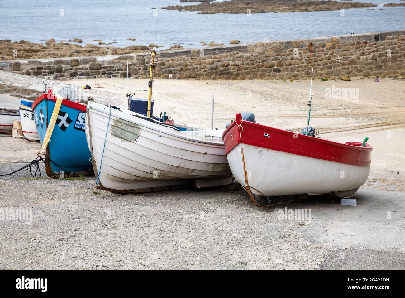 Boats on the slipway in Sennen Cove, Cornwall,UK Stock Photo - Alamy