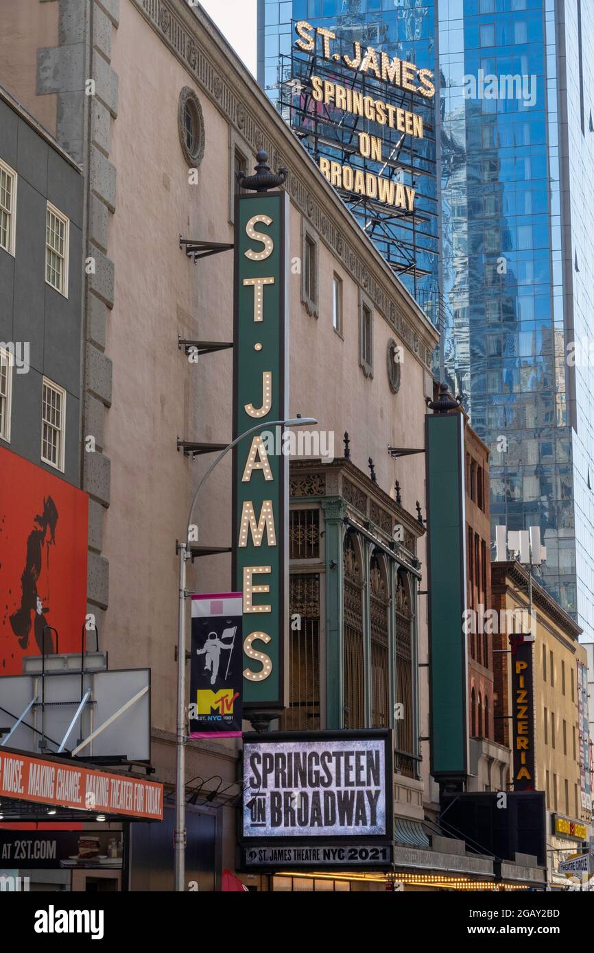 St. James Broadway Theater Marquee, NYC Stock Photo - Alamy