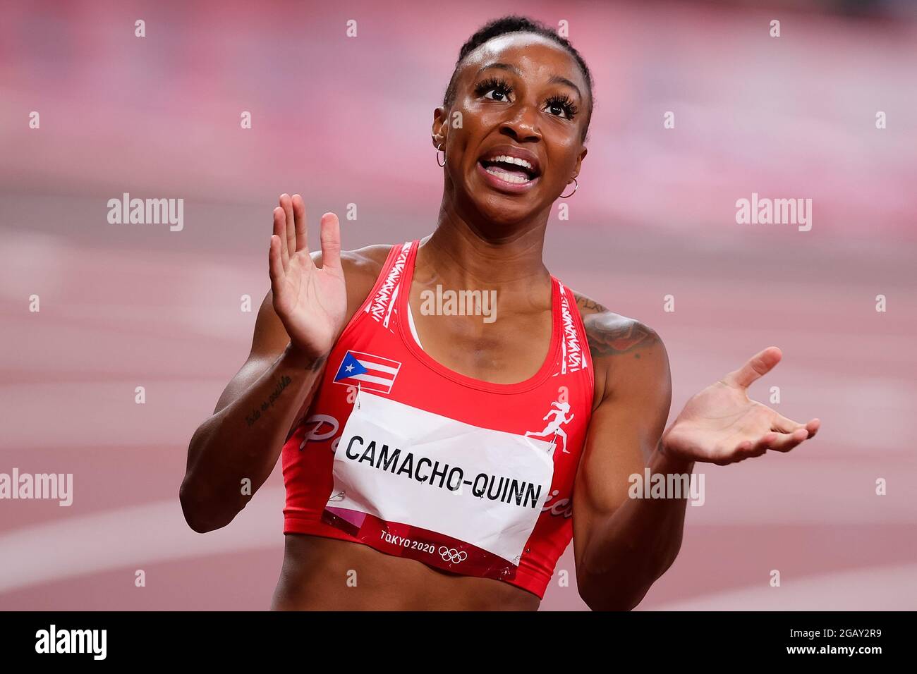 Tokyo, Japan, 1 August, 2021. Jasmine CamachoQuinn of Team Puerto Rico