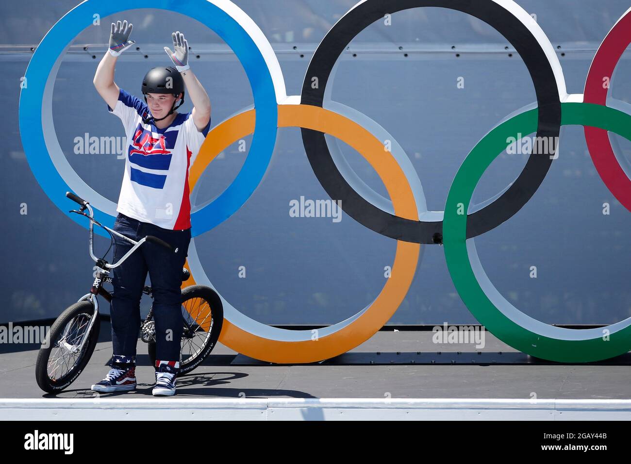 August 1, 2021 HANNAH ROBERTS (USA) competes in the Cycling BMX Racing