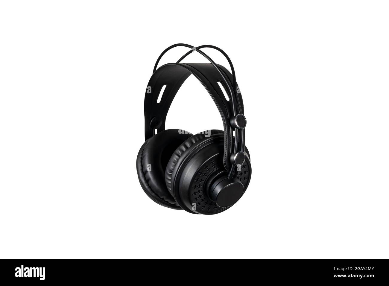 black Wireless headphones isolated on white background Stock Photo - Alamy