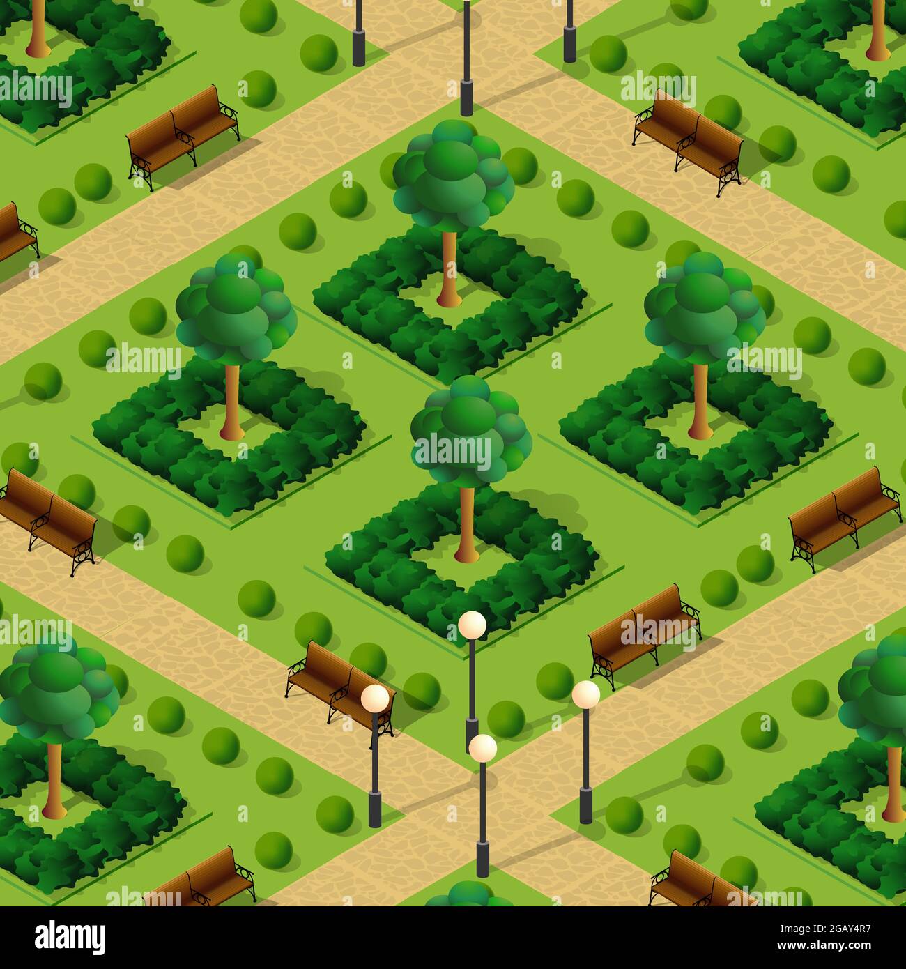 Lifestyle illustration of urban life. Isometric city park Stock Vector ...