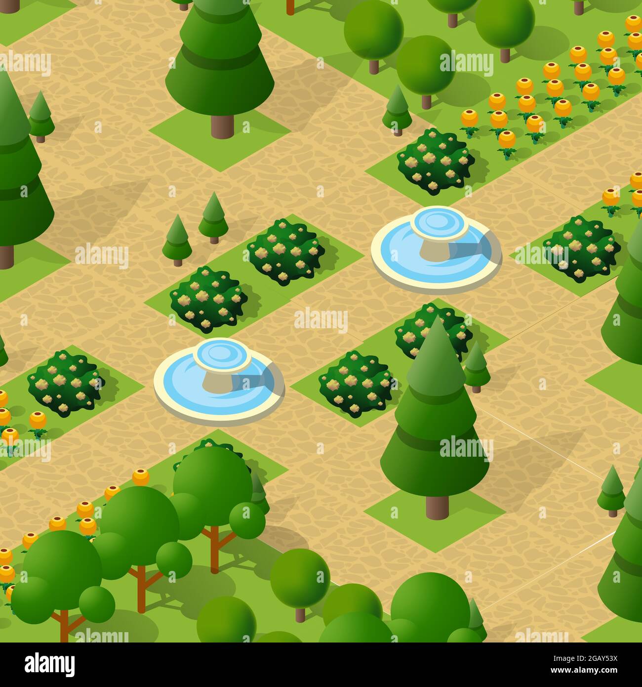 Lifestyle illustration of urban life. Isometric city park Stock Vector ...
